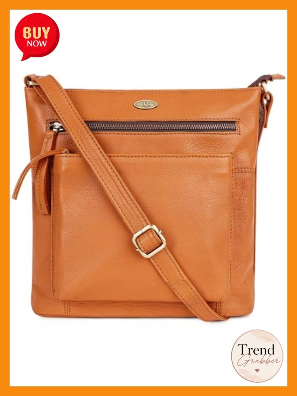 Genuine Leather Crossbody Bag - Premium Sling Purse with Adjustable Strap